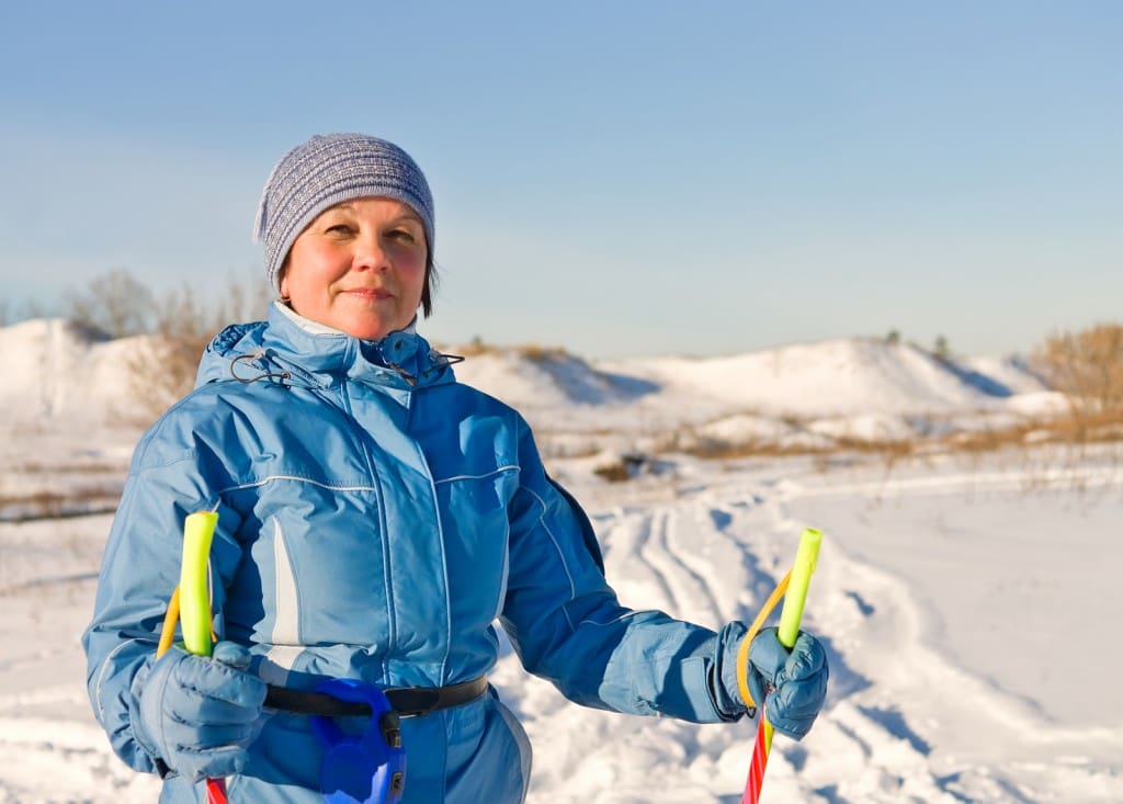 Woman skiing