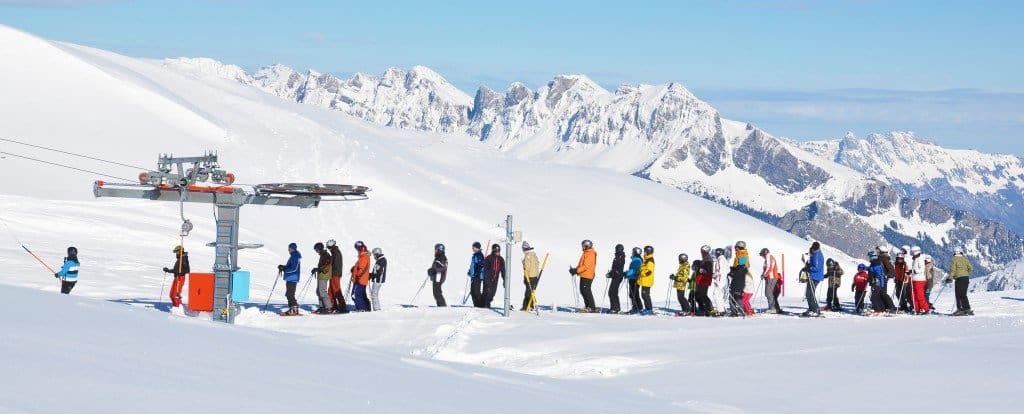 Queue at the ski lift