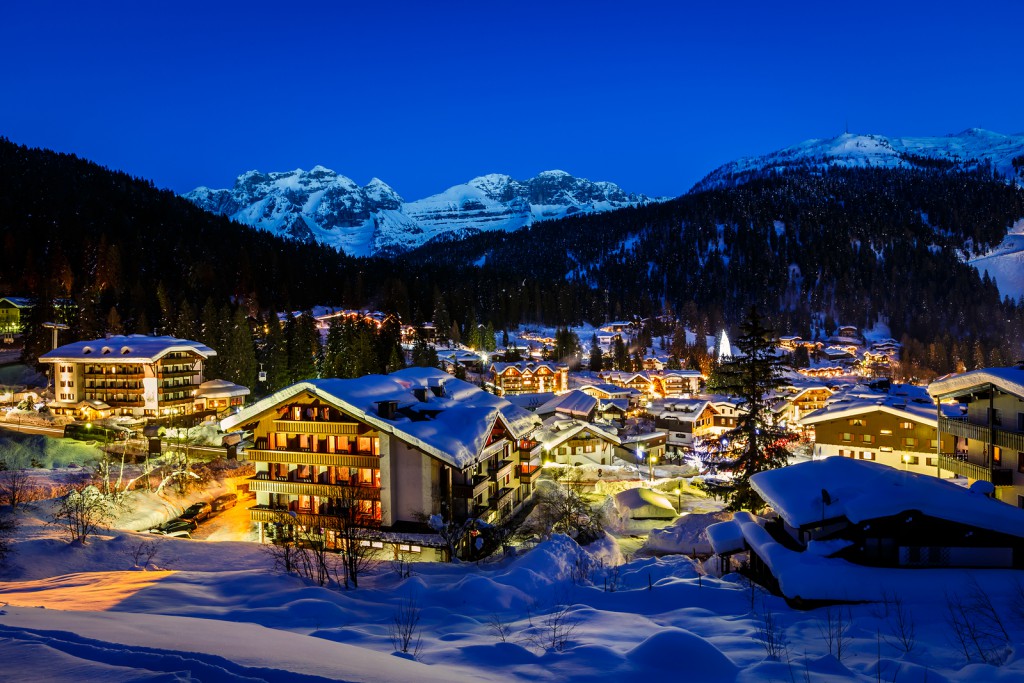 Illuminated Ski Resort Of Madonna Di Campiglio In The Morning, I