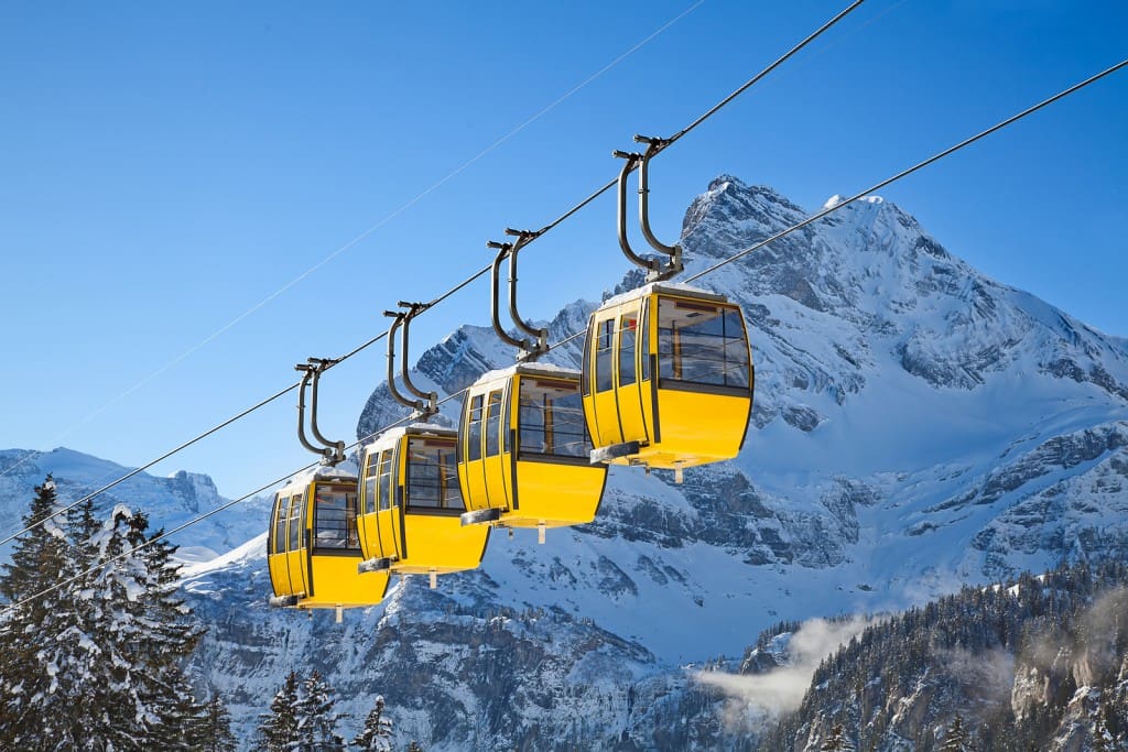 Winter in the swiss alps, Switzerland