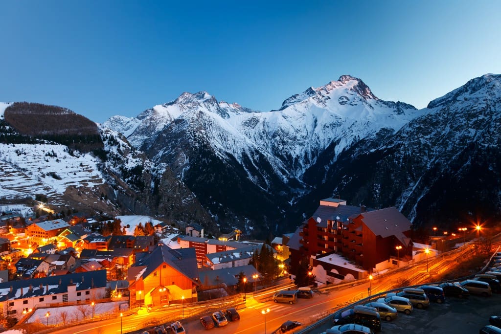 Ski resort at night