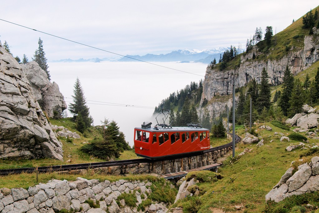 Mountain Railway In Swiss Alps