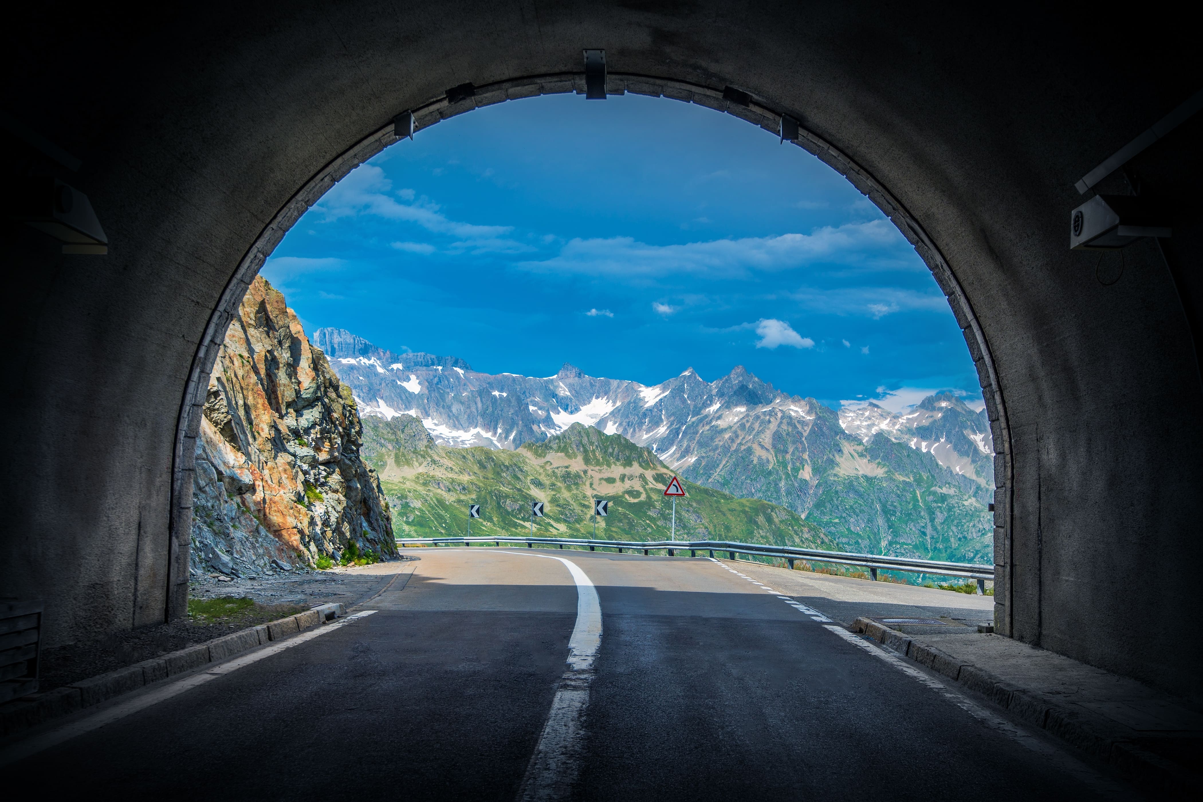 Scenic swiss alps drive