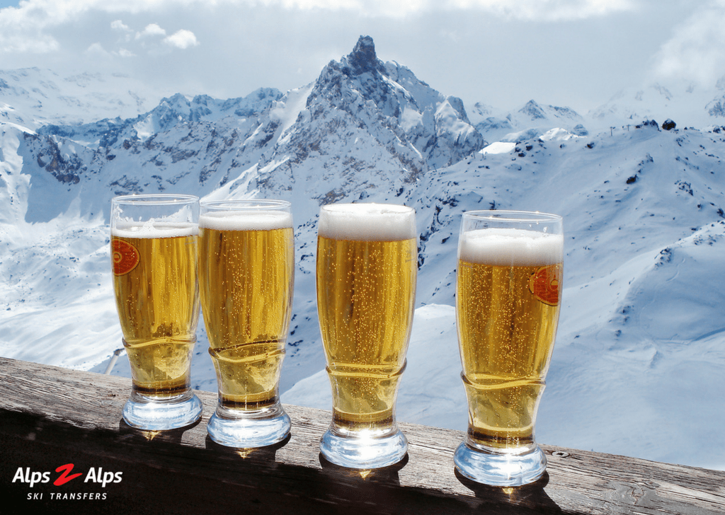 Apres skiing beer