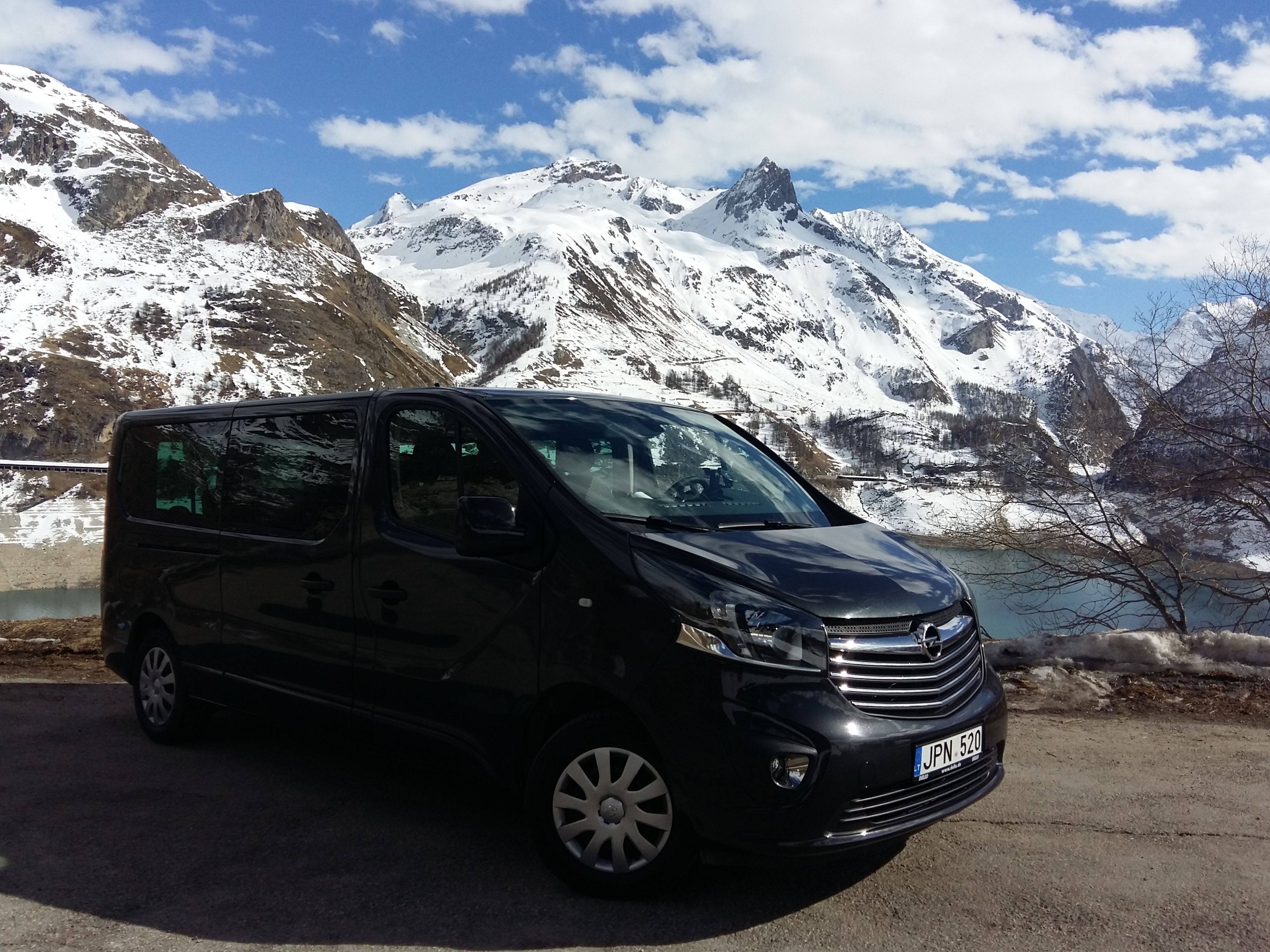 An Alps2Alps transfer car in the Alps
