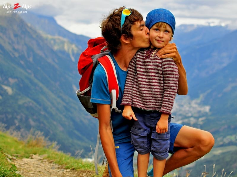 Family enjoying an Alpine summer