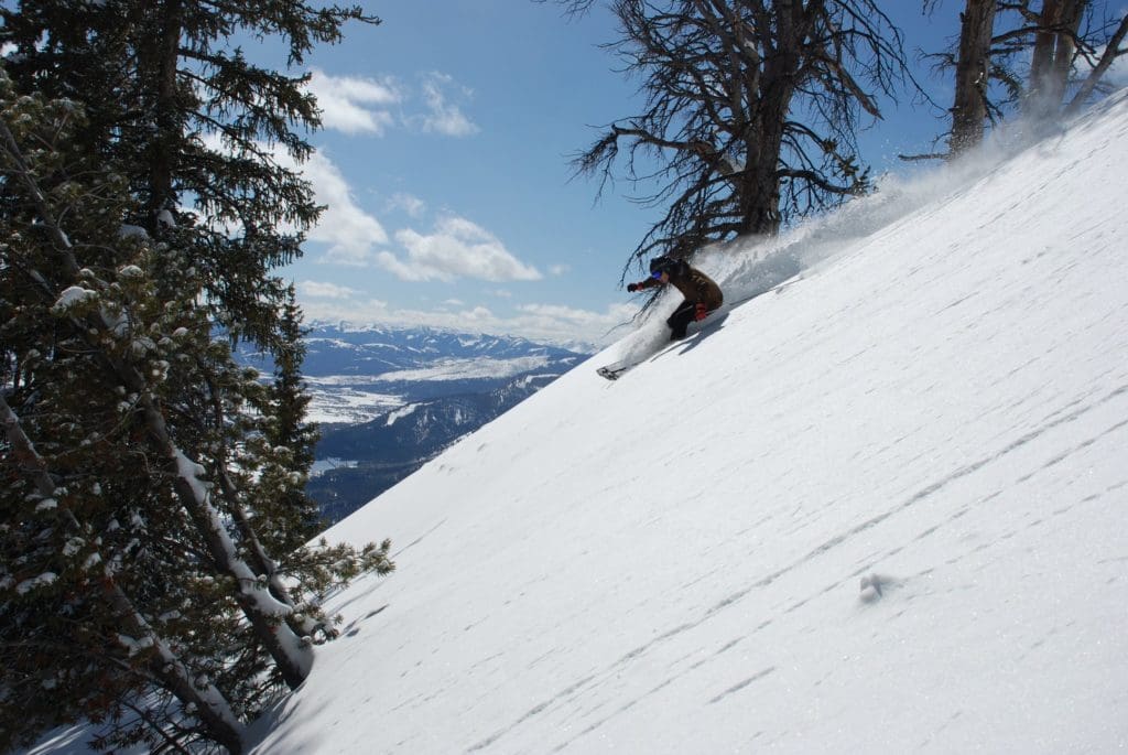 skier on black run