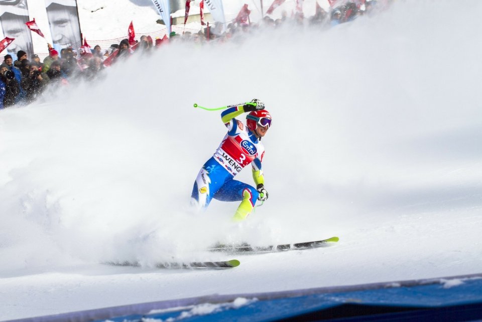 Professional skier competing - what's happening in the Alps this December