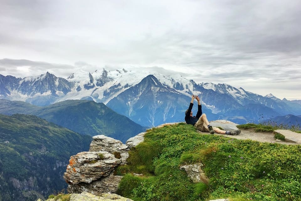 Hiking in the Alps in summer