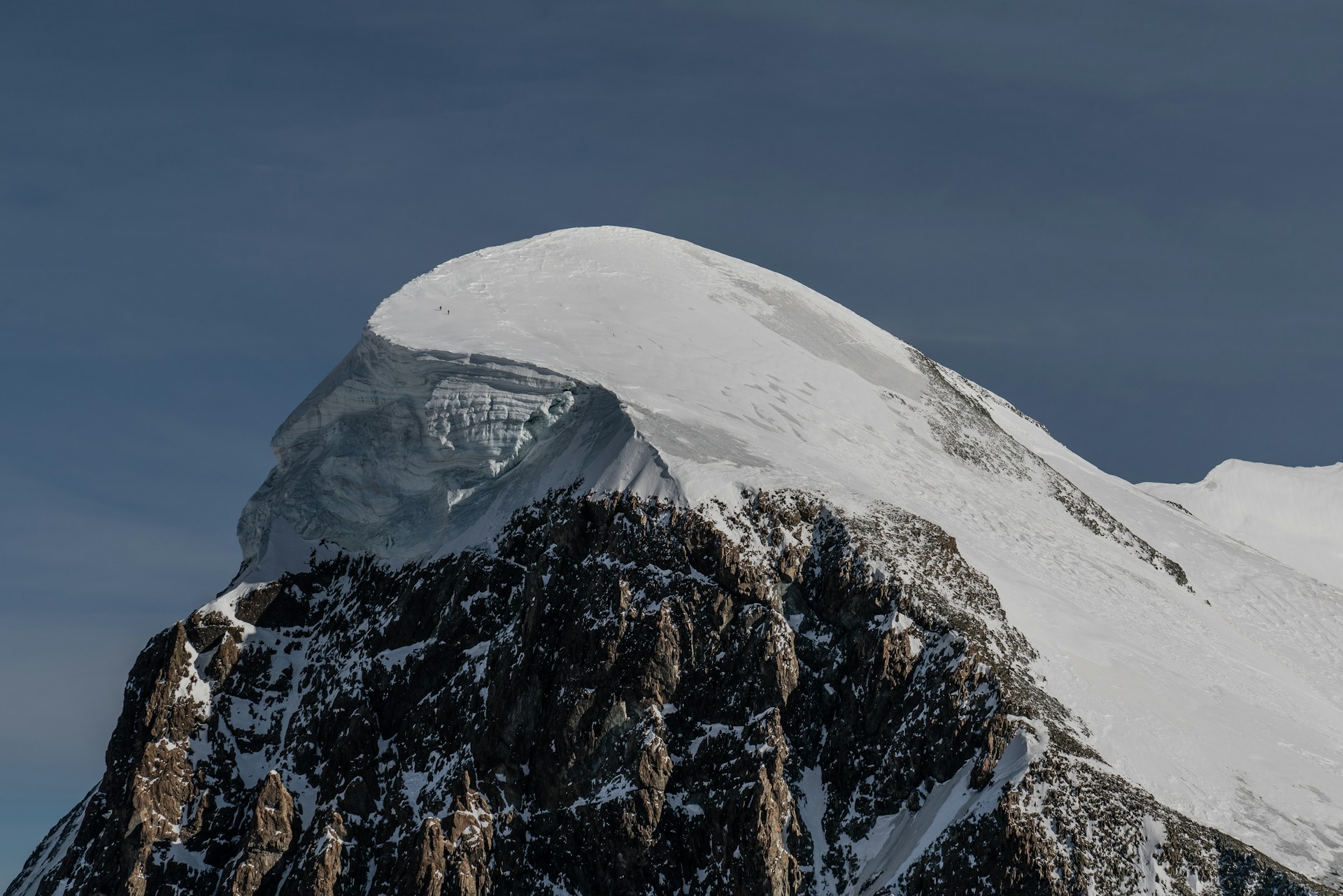 Snowcapped peak of Klein Matterhorn