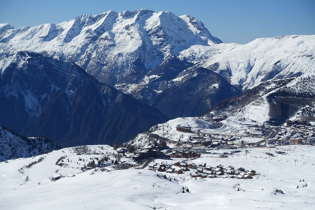 A birds eye view of Alpe d'Huez ski resort