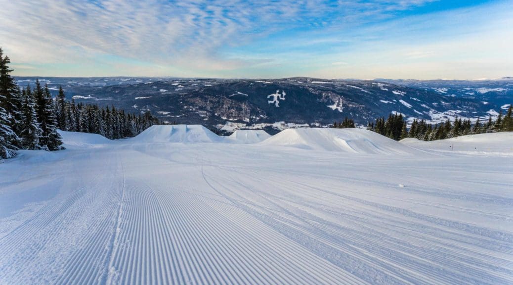 Snow slopes at a ski resort in the Alps