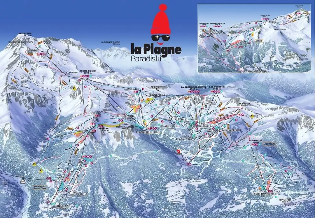 La Plagne ski map